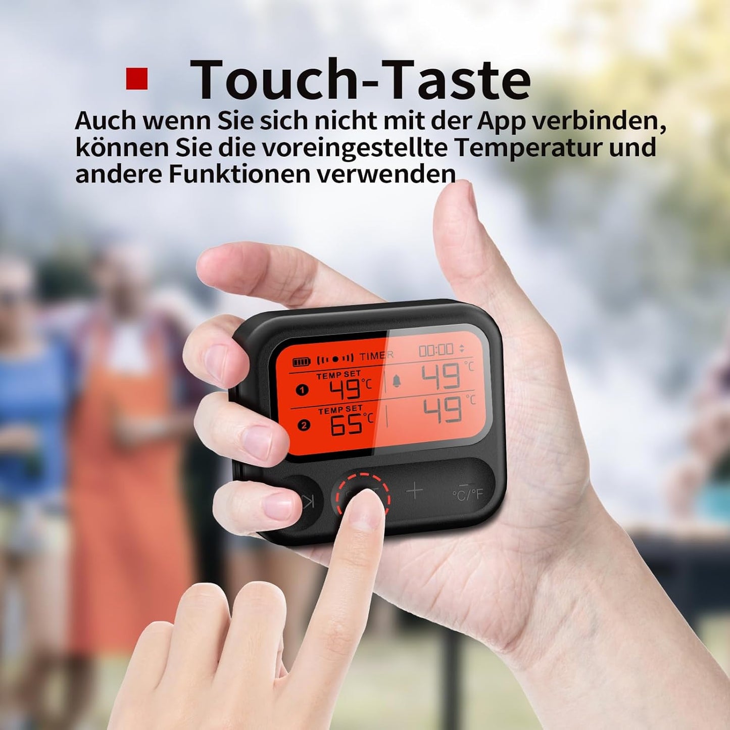 CoralBond Wireless Bluetooth Digital Meat Thermometer Grilling Smoking Dual Probe VB018