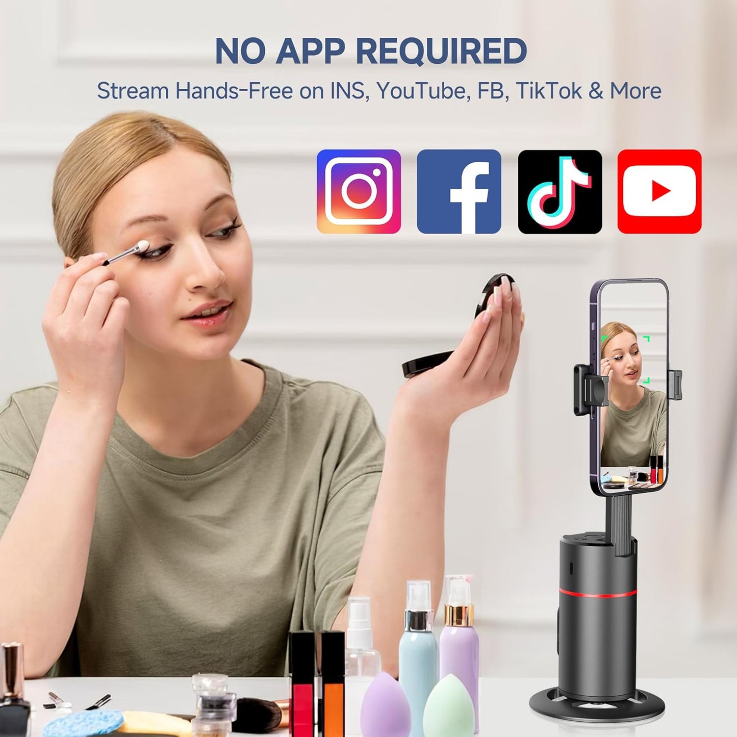 CoralBond Auto Face Tracking Smart Tripod Phone Holder Remote Controlled VB096