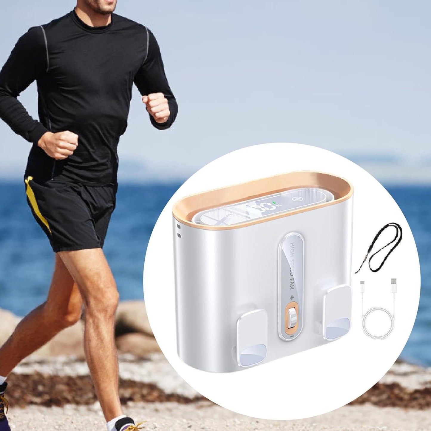 CoralBond Portable Personal Waist Body Mini Fan Travel Hanging Practical Cooling Summer VB034