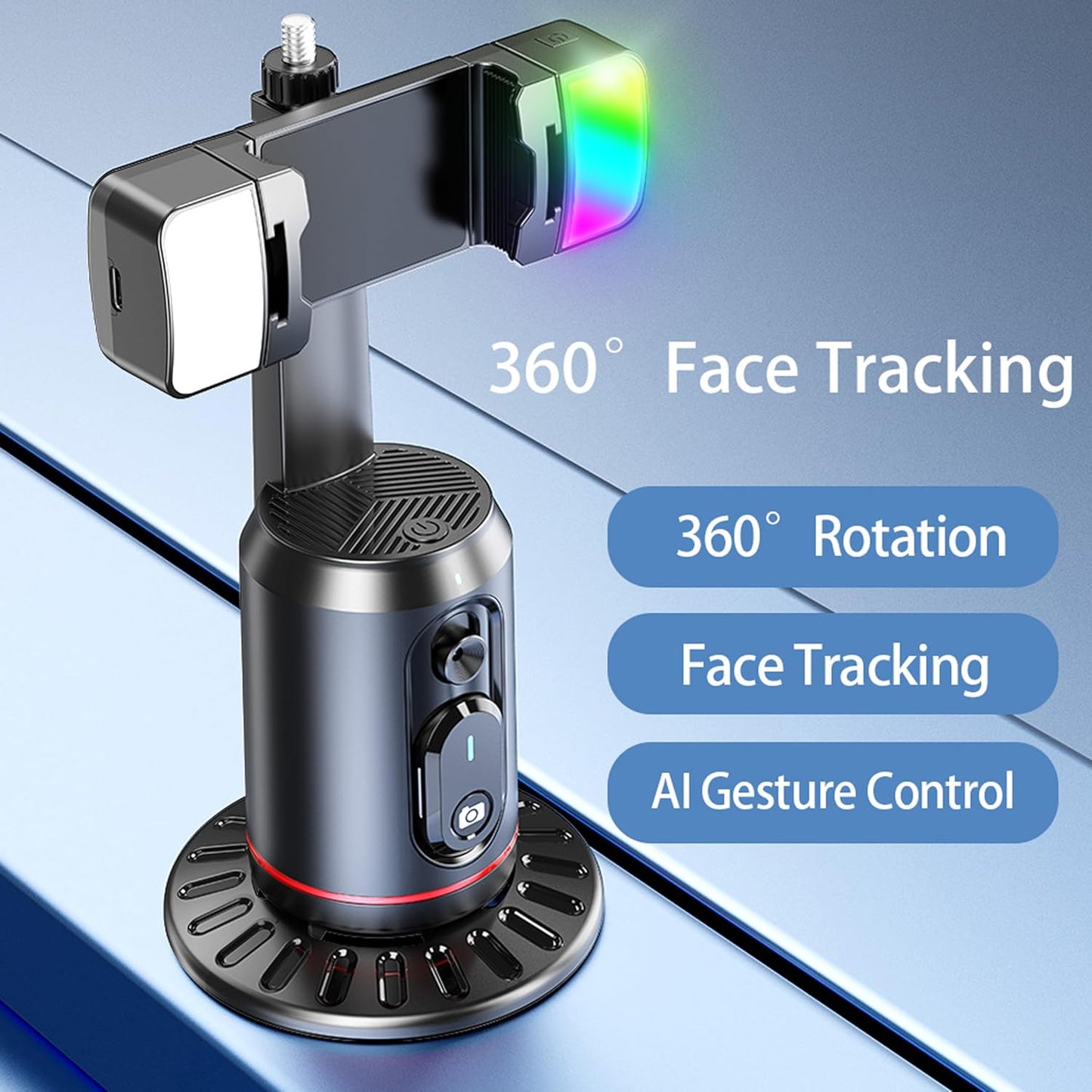 CoralBond Auto Face Tracking Smart Phone Holder 360° Rotation Body Tripod Camera Mount VB094