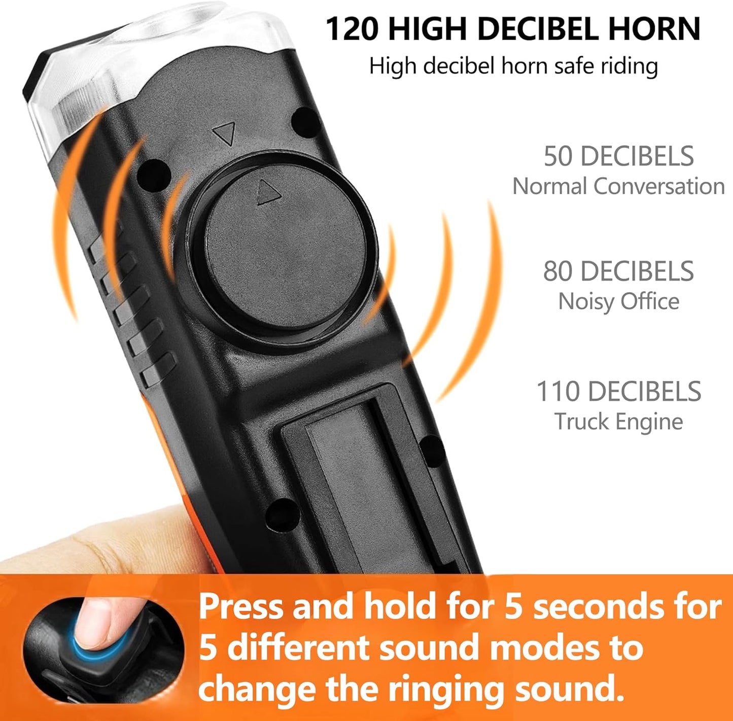 CoralBond Solar USB Bike Horn Headlight Dual Charging Light High Brightness Waterproof Ideal VB116