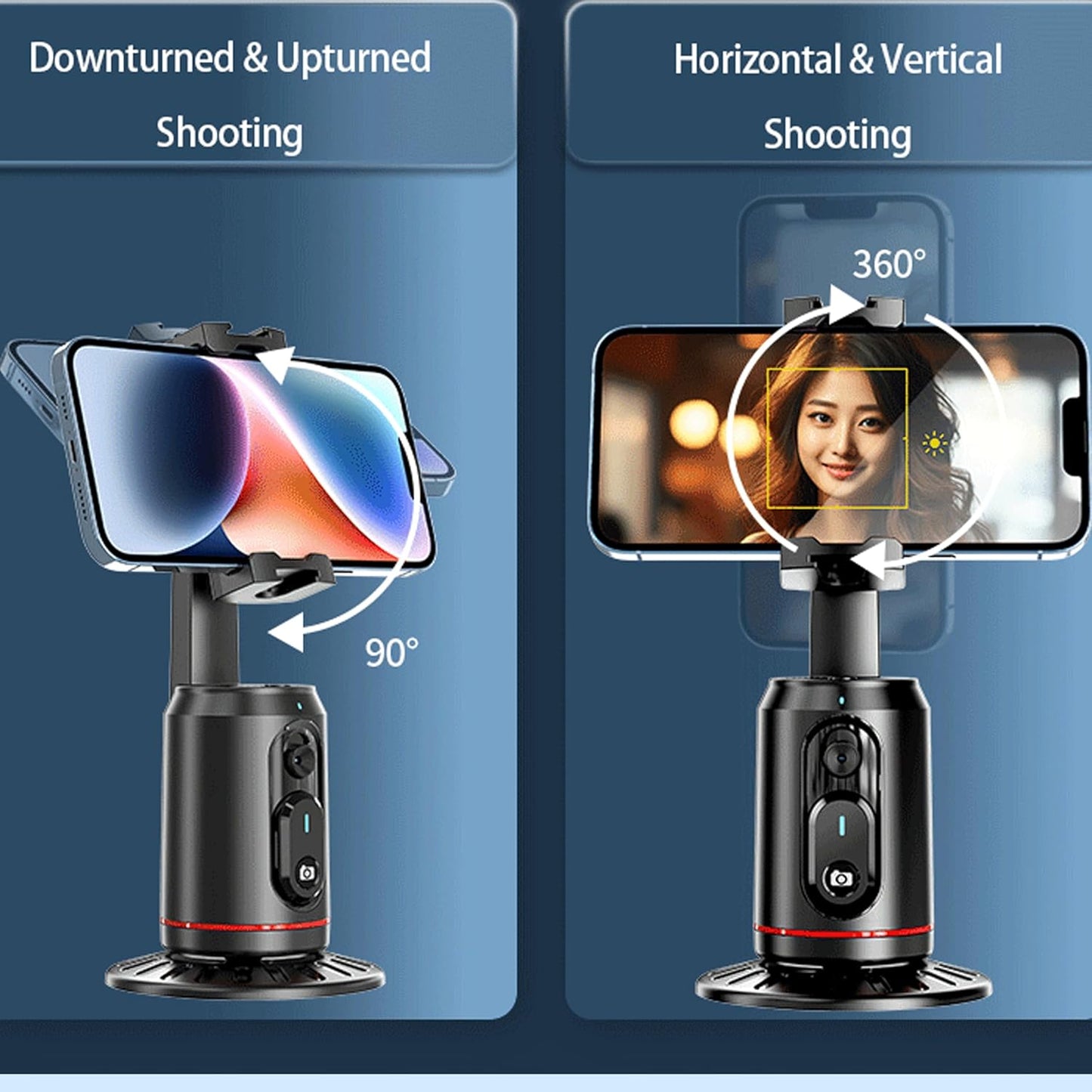 CoralBond Auto Face Tracking Smart Phone Holder 360° Rotation Body Tripod Camera Mount VB094
