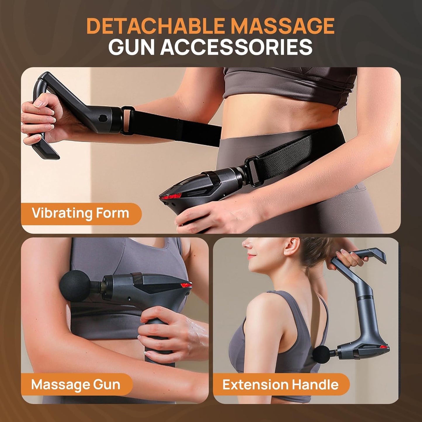CoralBond 3-In-1 Deep Tissue Massage Gun Muscle Massager Back Relaxation Belt VB092