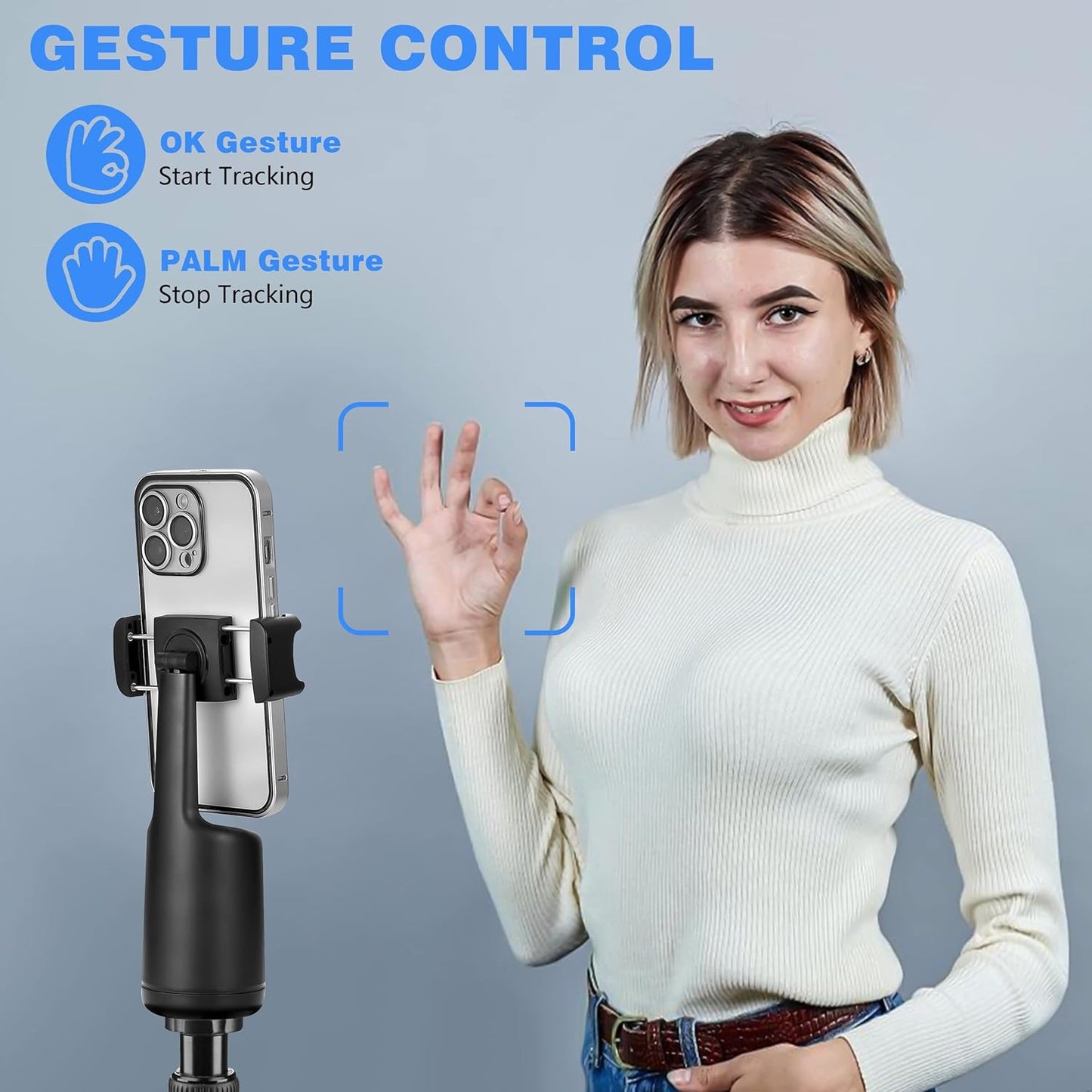 CoralBond Auto Face Tracking Smart Tripod Remote Selfie Vlog Stick Gesture Control VB097