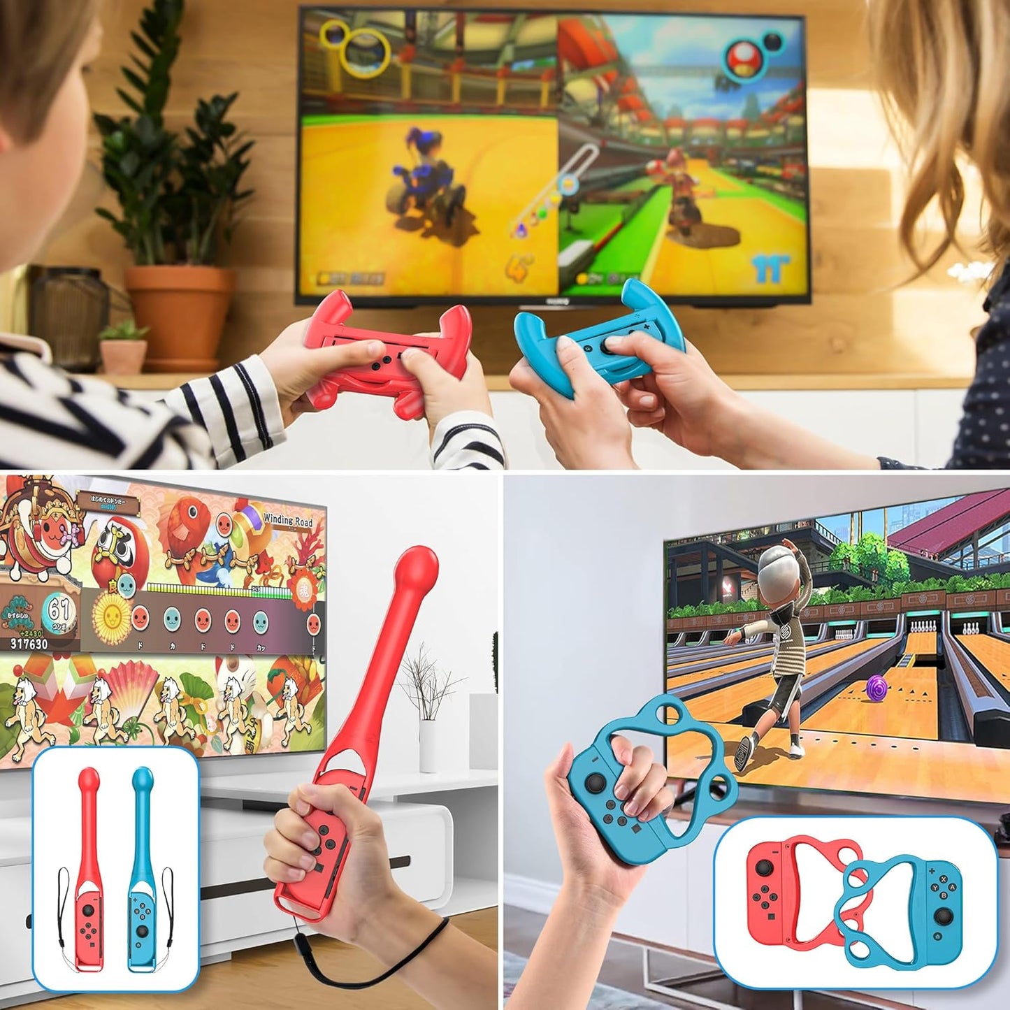 CoralBond 18-in-1 Switch Sports Accessories Bundle Games Kit Nintendo OLED Console Joy-Con VB065