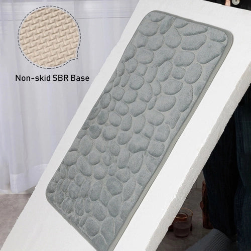 CoralBond 16"-24"Non-Slip Bath Bathroom Cobblestone Embossed Mat Rug Absorbent Washable VB010