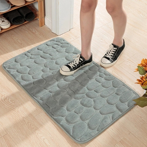 CoralBond 16"-24"Non-Slip Bath Bathroom Cobblestone Embossed Mat Rug Absorbent Washable VB010