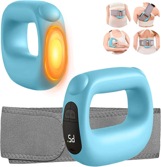 CoralBond Deep Tissue Percussion Muscle Massage Guns Blue Heat Pain Relief Adjustable Speed Intensity VB089