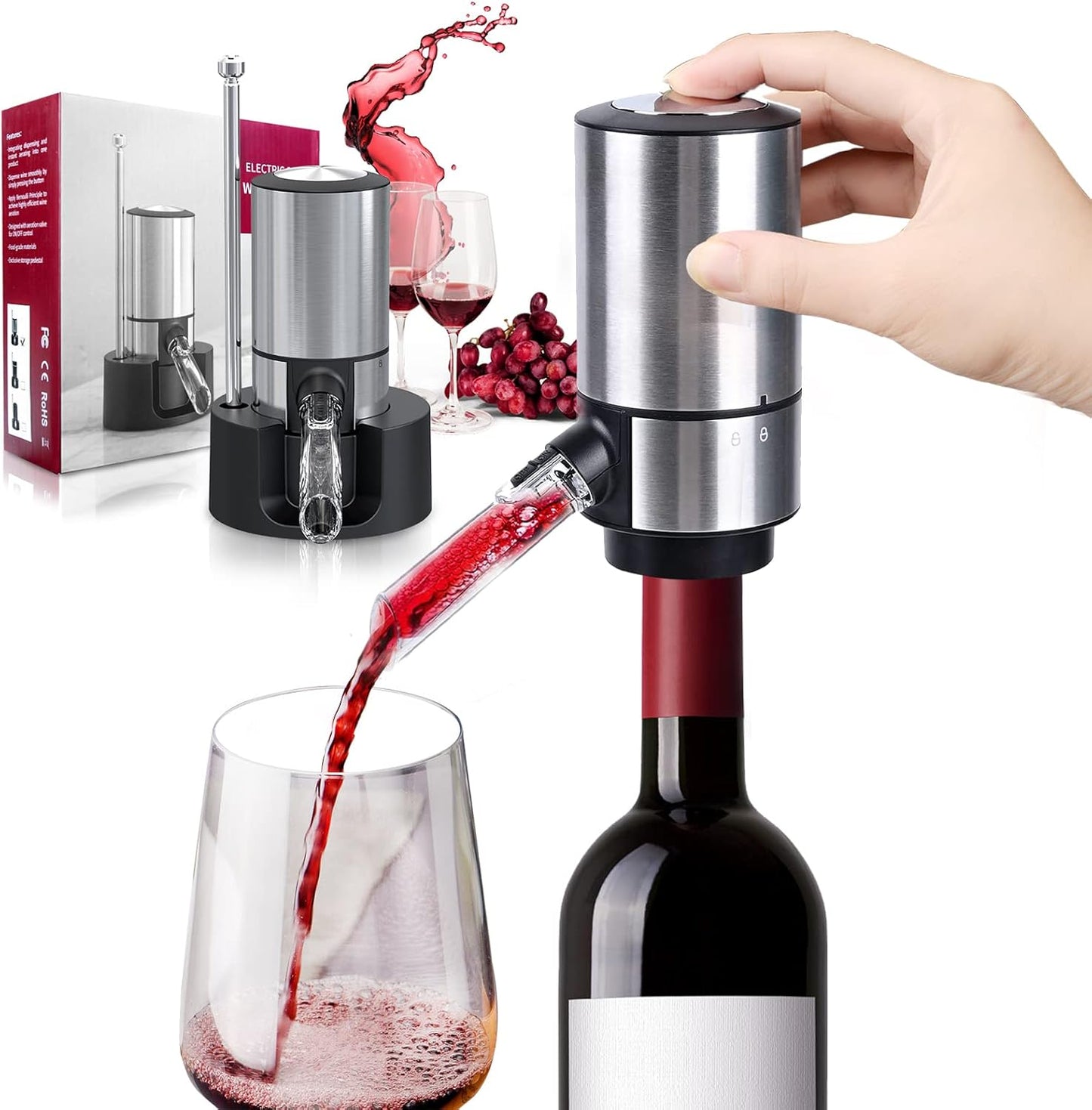 CoralBond Smart Electric Wine Aerator Pourer Decanter Dispenser One Touch Automatic VB023