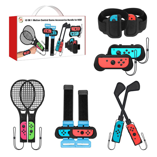 CoralBond 10-in-1 Switch Sports Accessories Bundle Family Kit Nintendo Mario Golf Games VB066