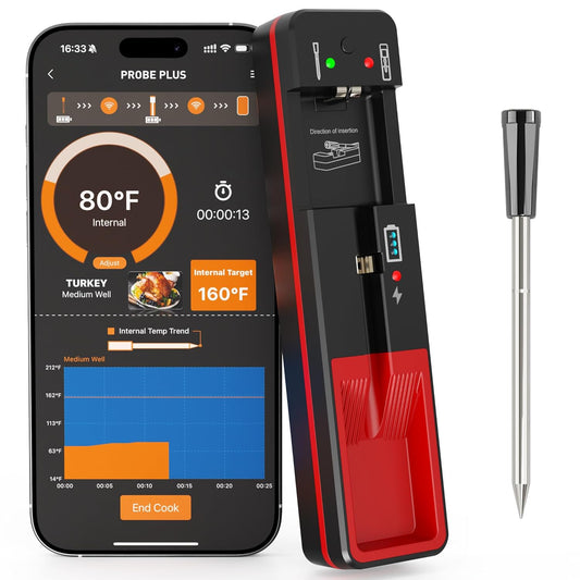 CoralBond 500FT Wireless Bluetooth Digital Meat Food Cooking Thermometer Thin Probe VB016
