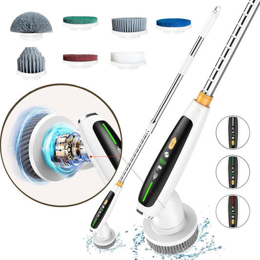 CoralBond Electric Spin Scrubber Upgraded Powerful Bathroom Brush Cleaner VB062