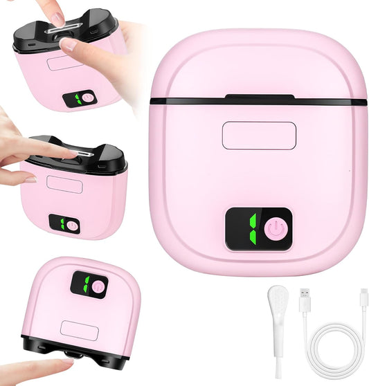 CoralBond Electric Nail Clippers Pink Adjustable Automatic LED Lights VB085