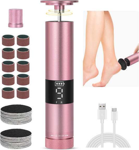 CoralBond 2-in-1 Electric Foot Feet Callus Remover Nail File Pedicure Kit Digital Screen VB077