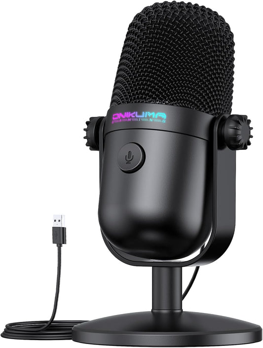 CoralBond Streaming Recording Gaming Microphone Noise Cancellation Mute Button USB Condenser Mic VB068