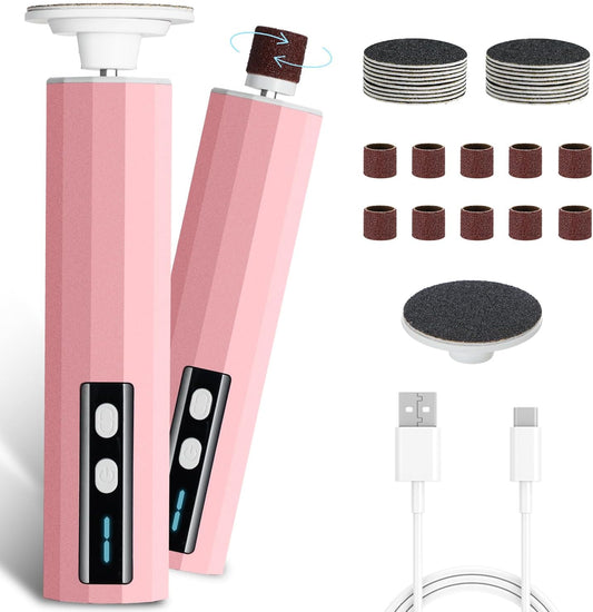 CoralBond Electric Foot Feet Callus Remover Pink Rechargeable Adjustable Speed File VB075