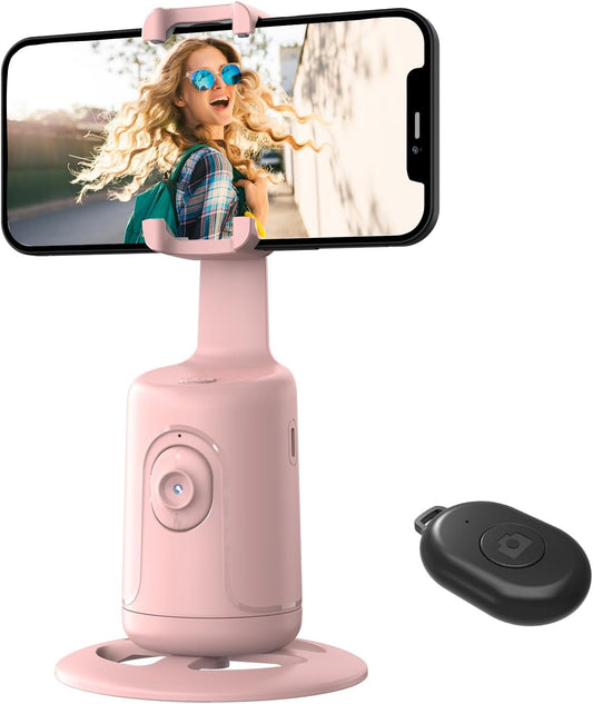 CoralBond Auto Face Tracking Smart Tripod Pink Remote Selfie Vlog Stick Gesture Control VB098