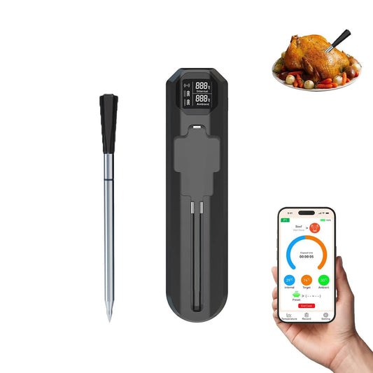CoralBond Wireless Waterproof Probe Meat Cooking Thermometer Bluetooth 820ft Range VA HD Digital VB001