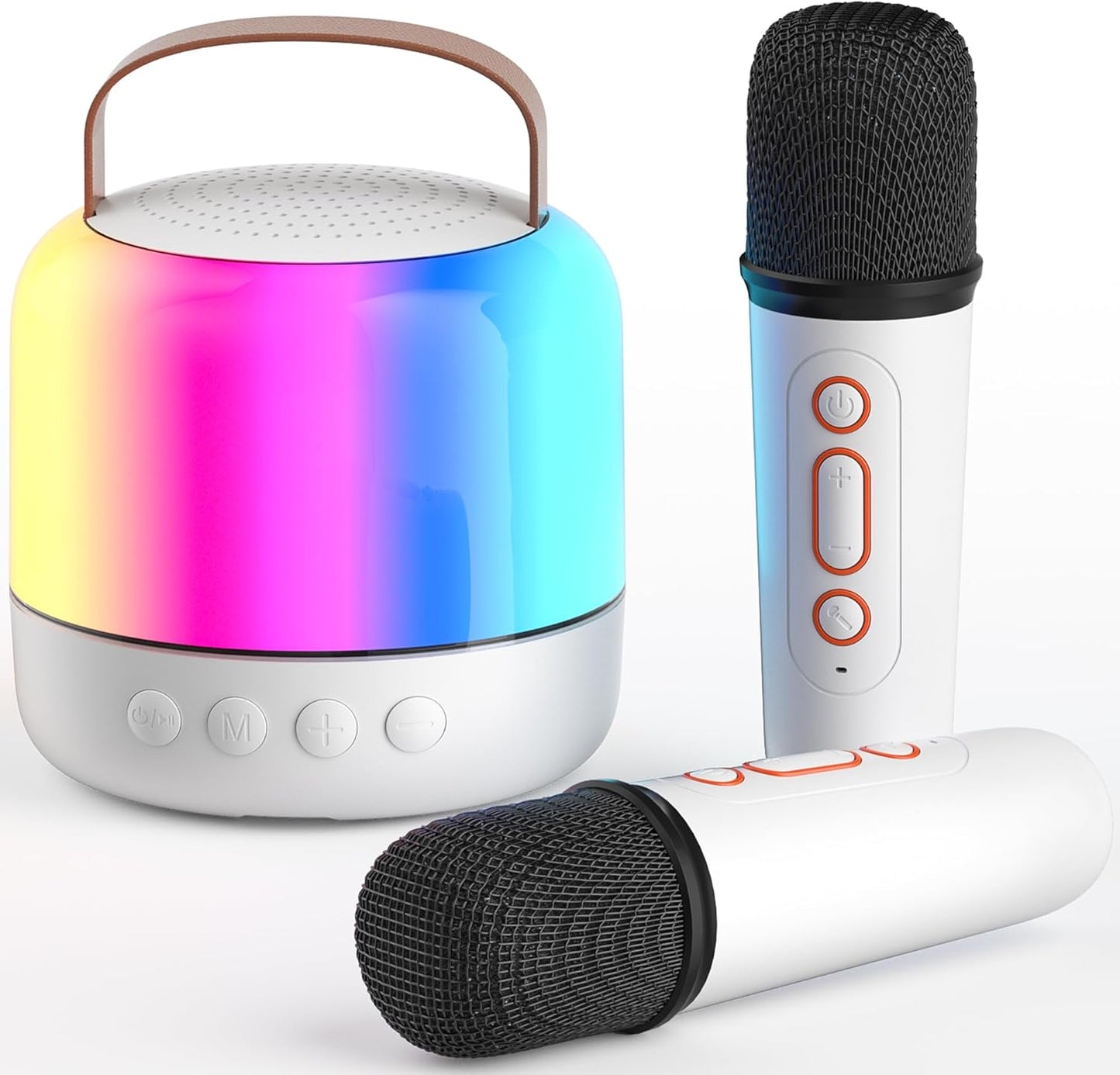 CoralBond Portable Mini Karaoke Machine 2 Wireless Microphones LED Home Party VB022