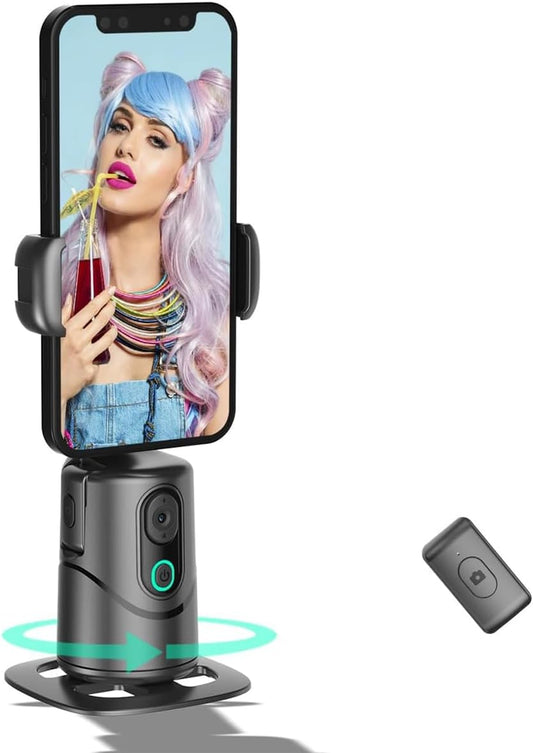 CoralBond Auto Face Tracking Phone Holder 360° Rotation Camera Stand Remote Gesture Controlled VB093
