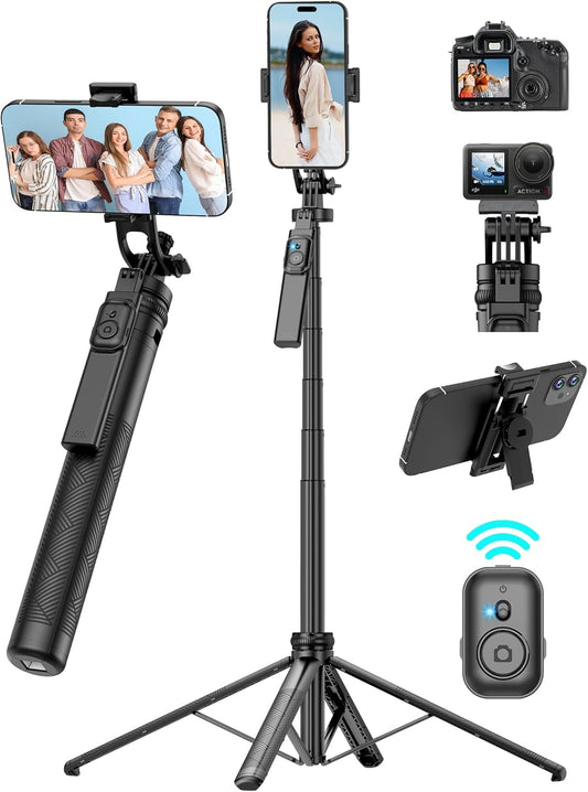 CoralBond 71" Cell Phone Tripod Selfie Stick iPhone Stand Travel Remote Controlled VB106