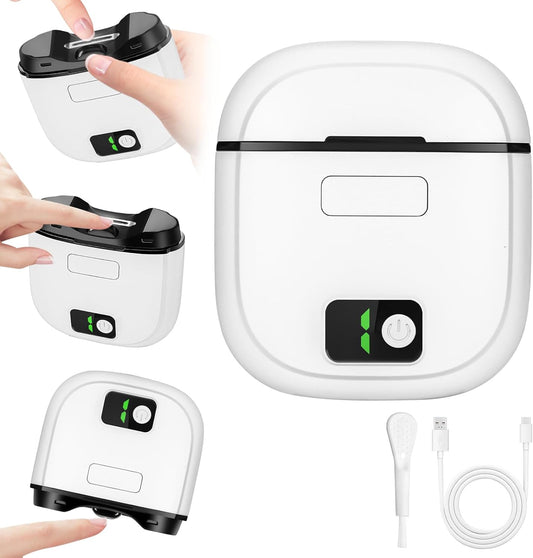 CoralBond Electric Nail Clippers White Adjustable Automatic LED Lights VB084