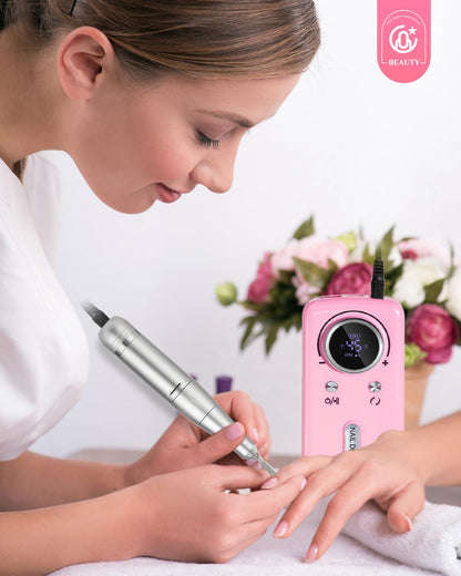 CoralBond Professional Electric Nail Drill 45000 RPM Cordless Portable Rechargeable File Kit VB118