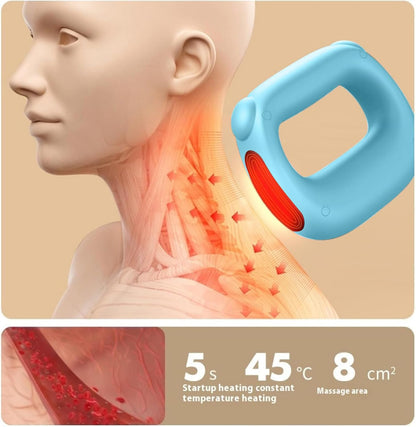 CoralBond Deep Tissue Percussion Muscle Massage Guns Blue Heat Pain Relief Adjustable Speed Intensity VB089