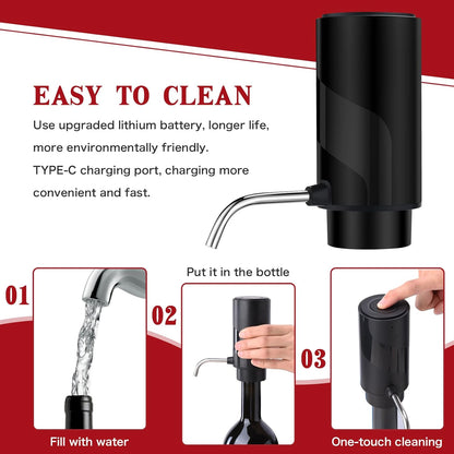 CoralBond Automatic Electric Bottle Wine Aerator Decanter Pourer Dispenser USB Rechargeable VB024