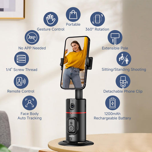 CoralBond Auto Face Tracking Smart Tripod Phone Holder Remote Controlled VB096