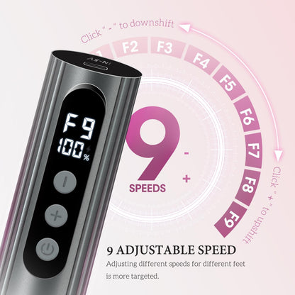 CoralBond 2-in-1 Electric Callus Foot Feet File Nail Grinder Gray Grinder Rechargeable Remover LED VB072