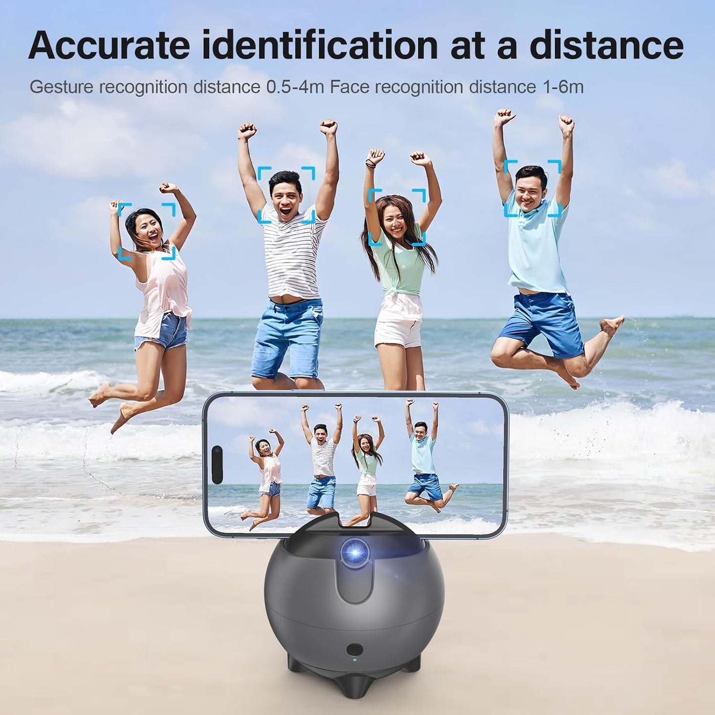 CoralBond 2025 AI Auto Face Tracking Smart Tripod 360° Rotation Intelligent Adjustable VB095