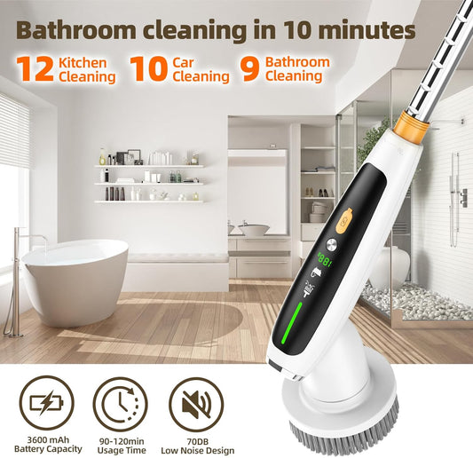 CoralBond Electric Spin Scrubber Upgraded Powerful Bathroom Brush Cleaner VB062