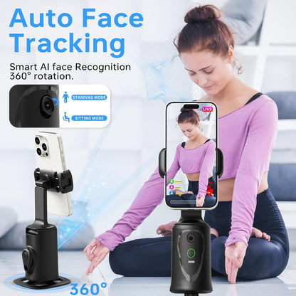 CoralBond Auto Face Tracking Smart Tripod 360° Rotation Body Phone Camera Mount Gesture Control VB102