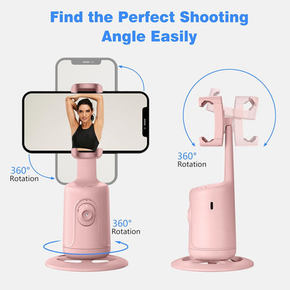 CoralBond Auto Face Tracking Smart Tripod Pink Remote Selfie Vlog Stick Gesture Control VB098