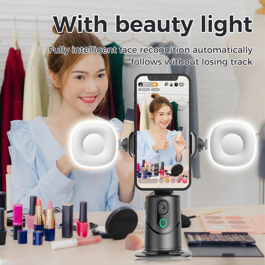 CoralBond Auto Face Tracking Phone Holder 360° Rotation Camera Stand Remote Gesture Controlled VB093