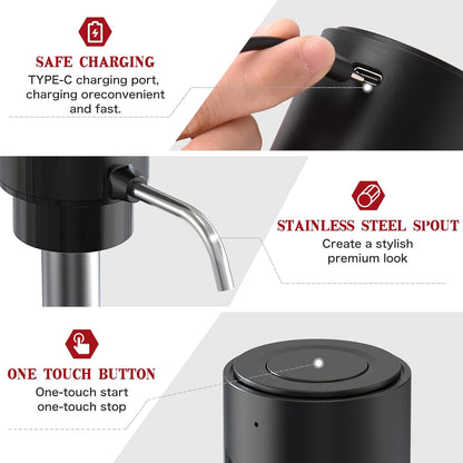 CoralBond Automatic Electric Bottle Wine Aerator Decanter Pourer Dispenser USB Rechargeable VB024