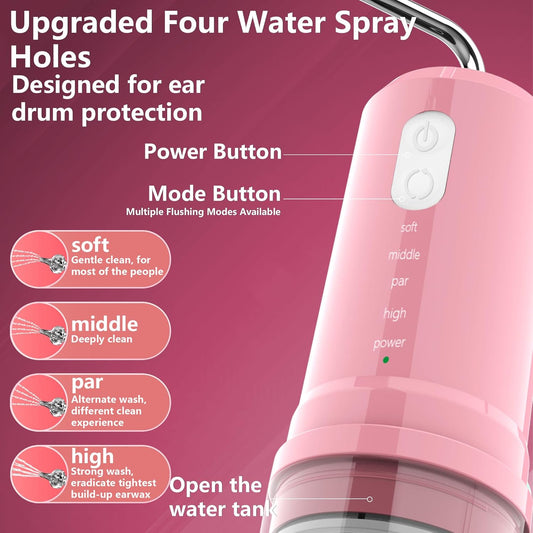 CoralBond 2-in-1 Portable Electric Ear Wax Remover Cleaning Kit Cleaner Water Powered VB029