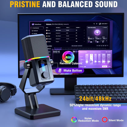 CoralBond HK2 Gaming Microphone USB Dynamic PC Computer Streaming VB037