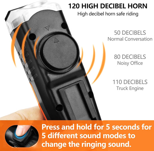 CoralBond Solar USB Bike Horn Headlight Dual Charging Light High Brightness Waterproof Ideal VB116