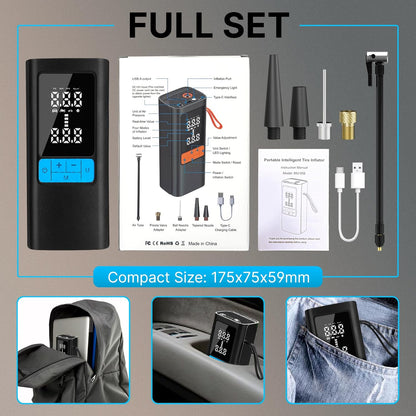 CoralBond 150PSI Portable Cordless Air Compressor Pump Tire Inflator Digital Display Auto Stop VB007