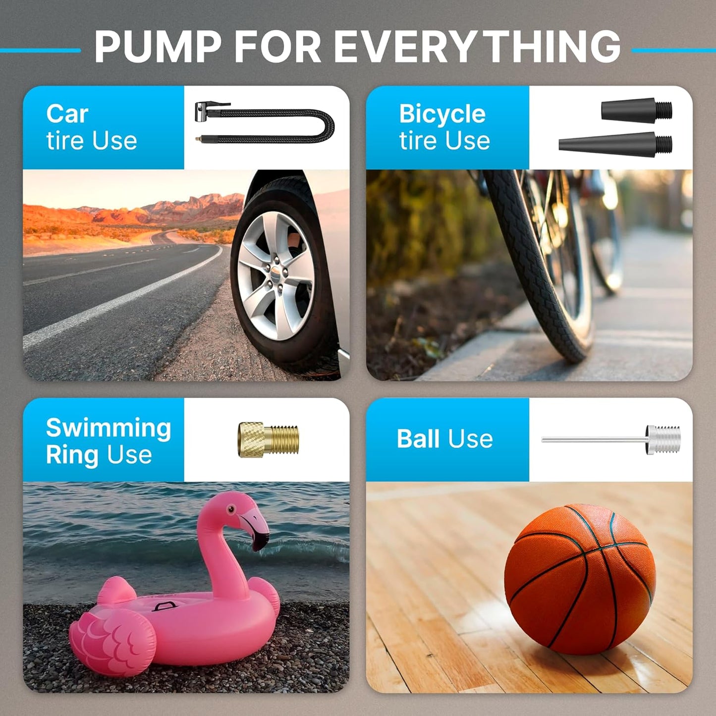CoralBond 150PSI Portable Cordless Air Compressor Pump Tire Inflator Digital Display Auto Stop VB007