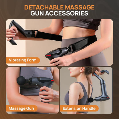 CoralBond 3-In-1 Deep Tissue Massage Gun Muscle Massager Back Relaxation Belt VB092