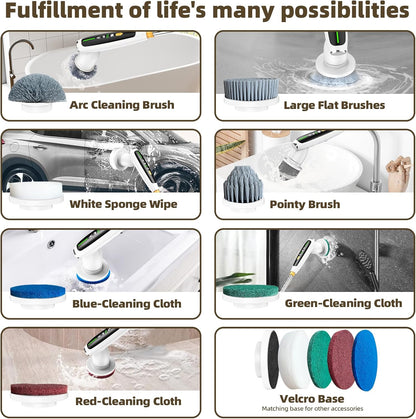 CoralBond Electric Spin Scrubber Upgraded Powerful Bathroom Brush Cleaner VB062