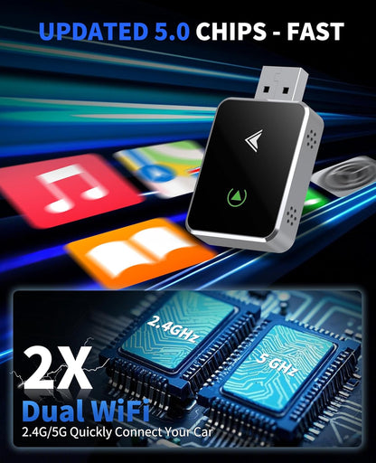 CoralBond Wireless 2-in-1 CarPlay Adapter Upgraded Mini Size Android Auto VB112