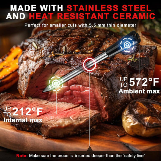 CoralBond 500FT Wireless Bluetooth Digital Meat Food Cooking Thermometer Thin Probe VB016