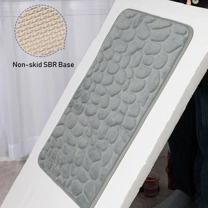 CoralBond 16"-24"Non-Slip Bath Bathroom Cobblestone Embossed Mat Rug Absorbent Washable VB010